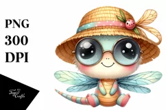 Cute Baby Dragonfly with Sun es, PNG Product Image 1