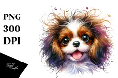 Happy Baby Cavalier King Charles Spaniel PNG Product Image 1