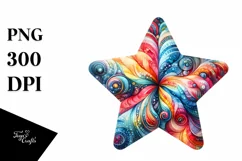 Colorful Star Watercolor Clipart Product Image 3