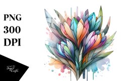 Abstract Wooden Crocus with Golden Insertions, PNG Product Image 3