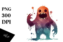 A Washed Retro Halloween Monster PNG Product Image 1