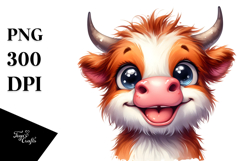 Happy Highland Cow, High-Res PNG Product Image 1
