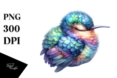 Vibrant Baby Hummingbird Sleeping Clipart Product Image 1