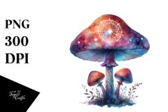 Magical Watercolor Mushroom Splash Clipart Product Image 1