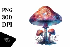 Magical Watercolor Mushroom Splash Clipart Product Image 1