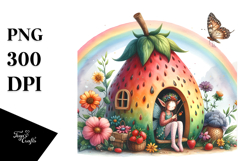 Watercolor Fairy House Scene Product Image 1