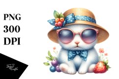 Colorful Cute Rabbit with Sunglasses Clipart Product Image 1