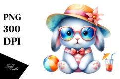 Colorful Cute Rabbit with Sunglasses Clipart Product Image 3