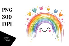 Colorful Smiling Rainbow PNG Product Image 1