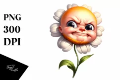 Funny Expressive Flower Baby, PNG Product Image 1