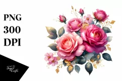 Vibrant Pink Watercolor Flowers Product Image 3