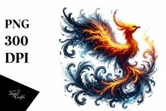 Digital Painting Phoenix Bird made of Fire and Ice Product Image 1