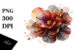 Glossy Begonia with Detailed Hat PNG Product Image 1