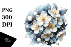 Glossy Jasmine with Golden Insertions PNG Product Image 1