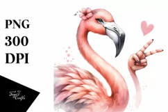 Funny Flamingo Love Sign Clipart Product Image 3