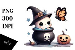 cute Baby Butterfly Popping Out from Witch Potion PNG Product Image 1