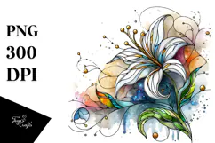 Abstract Stained Lily Made of Material PNG Product Image 1
