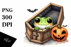 Halloween Frog Popping Out PNG Product Image 3