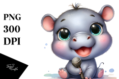 Smiling Baby Hippo,High-Resolution PNG Product Image 1