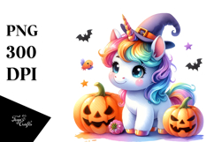 Cute Baby Unicorn Dressed for Halloween, High-Res PNG Product Image 1