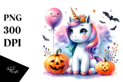 Baby Unicorn Halloween PNG Product Image 1