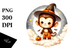 Retro Monkey for Halloween, High-Quality PNG Product Image 1