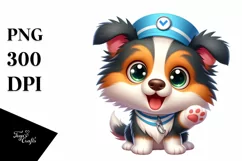 Funny Baby Collie Cartoon Clipart Product Image 1
