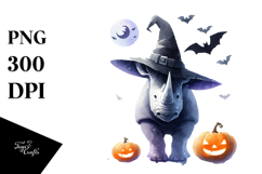 Simple Rhino Halloween PNG Product Image 1