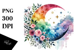 Colorful Simple Half Moon, PNG Product Image 1