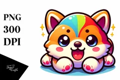 Cute Baby Akita Cartoon Clipart Product Image 1