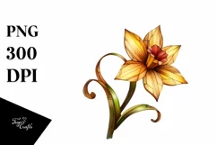 Wooden Stained Narcissus Clipart Product Image 1