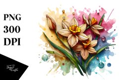 Wooden Stained Narcissus Clipart Product Image 1