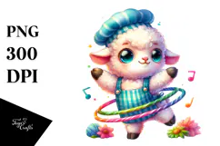 Vibrant Crazy Cute Baby Lamb PNG Product Image 1