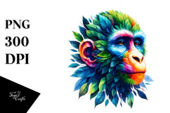 Vibrant Watercolor Monkey, 20 oz Tumbler Product Image 1