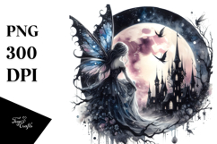 Creative Gothic Fairy, Watercolor PNG Product Image 1