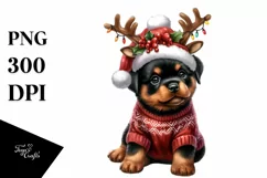 Expressive Baby Winter Rottweiler PNG Product Image 3