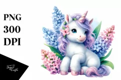 Cute Baby Unicorn Zinnia Frame Hyacinth | Sublimation | Product Image 3