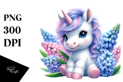 Pastel Baby Unicorn Hyacinth Clipart Product Image 1