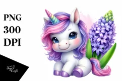 Cute Baby Unicorn Zinnia Frame Hyacinth | Sublimation | Product Image 3