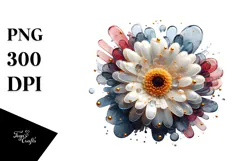 Glossy Flower Watercolor Splash PNG Product Image 1