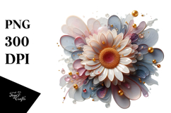 Glossy Flower Watercolor Splash PNG Product Image 1