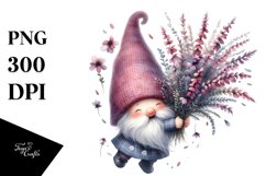 Floating Gnome with Large Heather, PNG Product Image 1