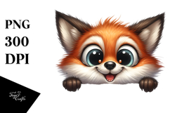 Crazy Looking Fox Peekaboo Clipart Product Image 1