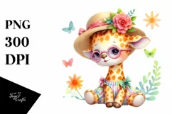 Colorful Summer Giraffe Dress | Clipart Product Image 3