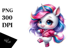Cute Baby Unicorn Sitting PNG Product Image 1