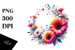 Vibrant Abstract Whreath with Small Gerbera Product Image 1