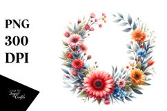 Vibrant Abstract Whreath with Small Gerbera Product Image 1