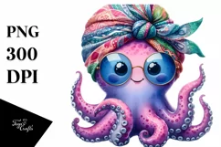 Vibrant Octopus Silk Scarf Sunglasses | Clipart Product Image 3
