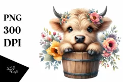 Cute Baby Highland Cow, PNG Product Image 1