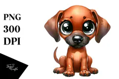 Watercolor Cute Baby Rhodesian Ridgeback | Clipart Product Image 1
